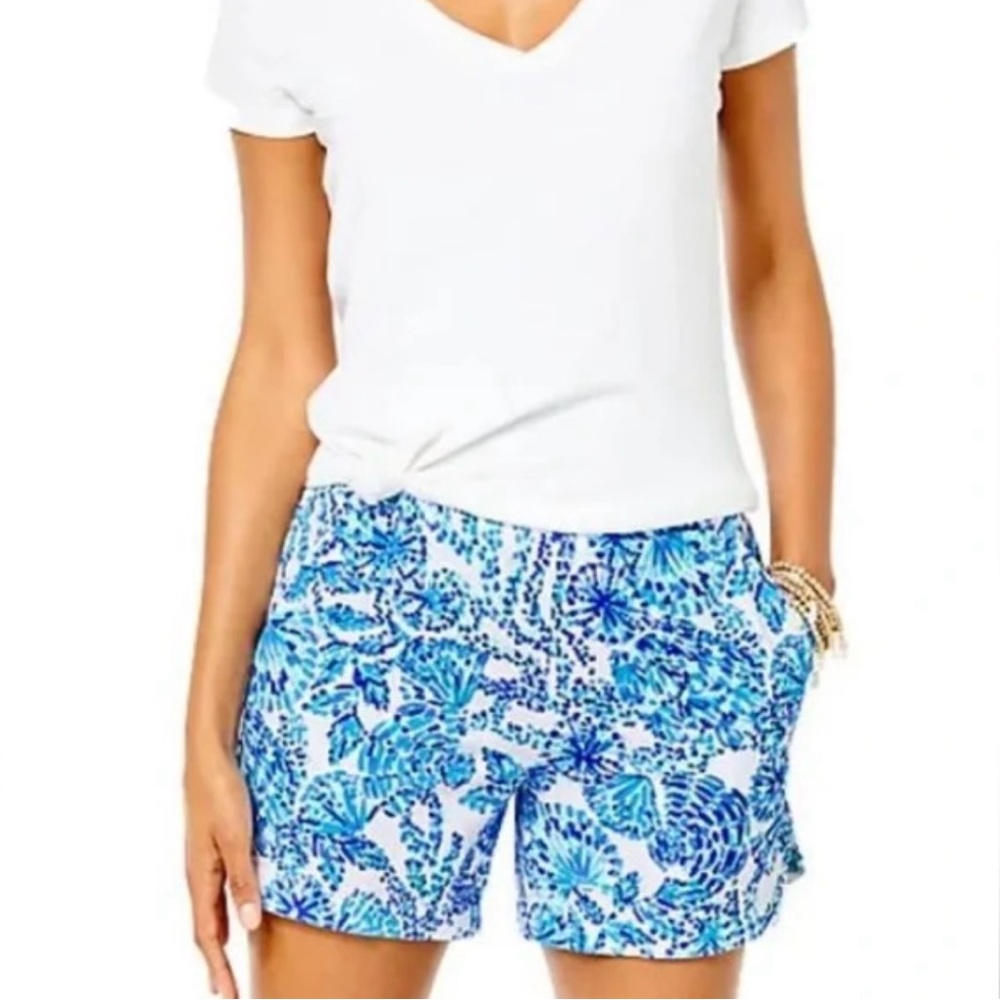 NWT Lily Pulitzer Kyler knit turquoise oasis shell shorts